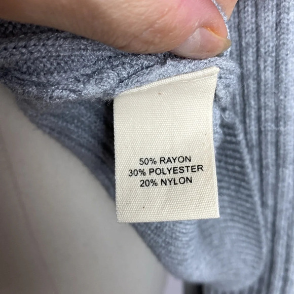 Marled Button Front Cardigan in Heather Grey size large - Picture 6 of 9